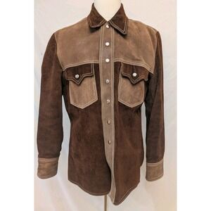 Vintage Creaciones‎ Alfonso's Two-Tone Suede Western Snap Shirt Jacket – Made in